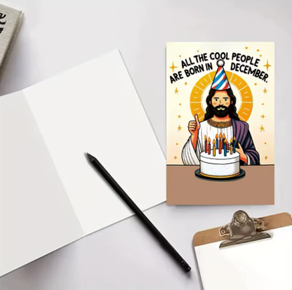 CILIFER® Funny Jesus Greeting Card With Envelope Funny Joke Notecard Celebration Family Friends Religious Birthday Card For Adults Lovers