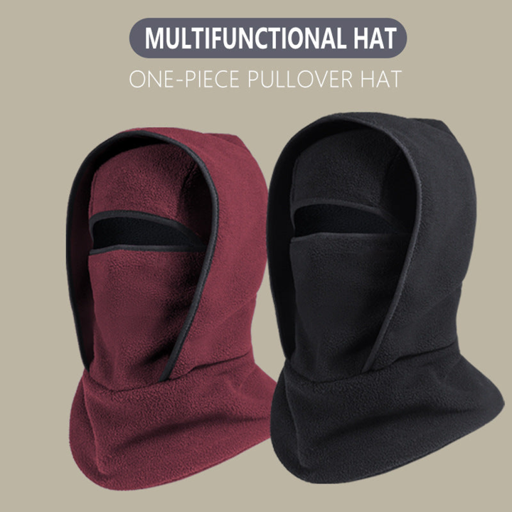 SFRCORD® Winter warm hat and scarf integrated cycling face mask, sports ski head cover, neck guard, windproof and cold-proof.