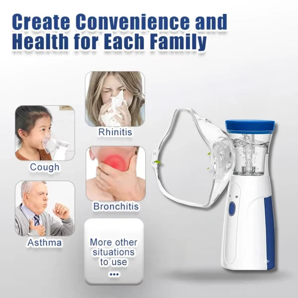 Portable Handheld Nebulizer Machine - Mini Portable Ultrasonic Quiet Nebulizer
