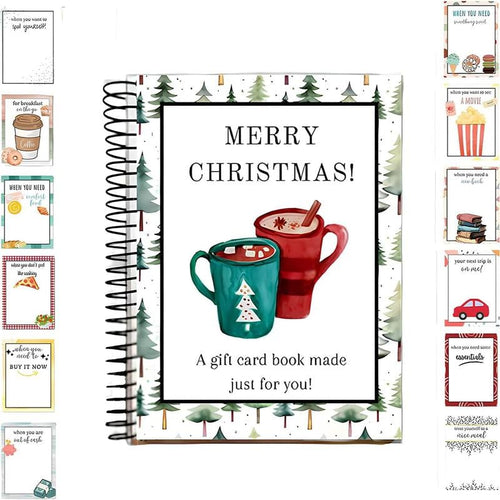 CILIFER® Christmas Gift Card Book. 5x7 Inch Colorful Spiral Bound Card Book . Christma Gift Cards Books Holder. DIY Personalized Xmas Gifts for Family. Friends. Students