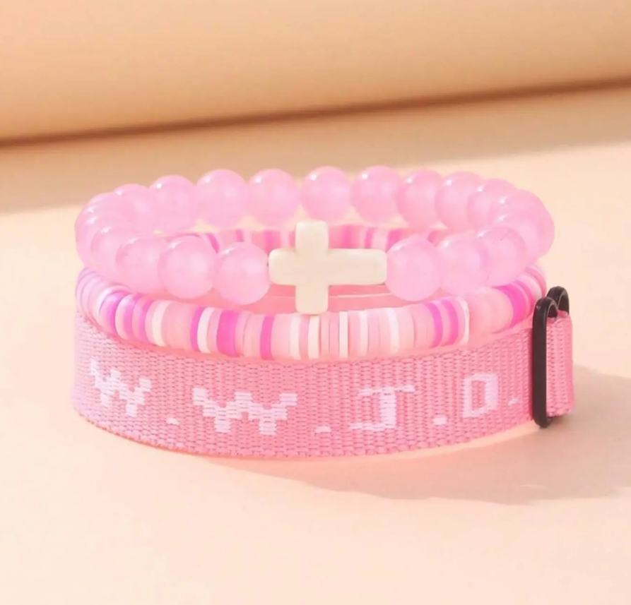 CILIFER® 3Pcs WWJD Bracelet Crystal Bracelet Set Women's Bracelet