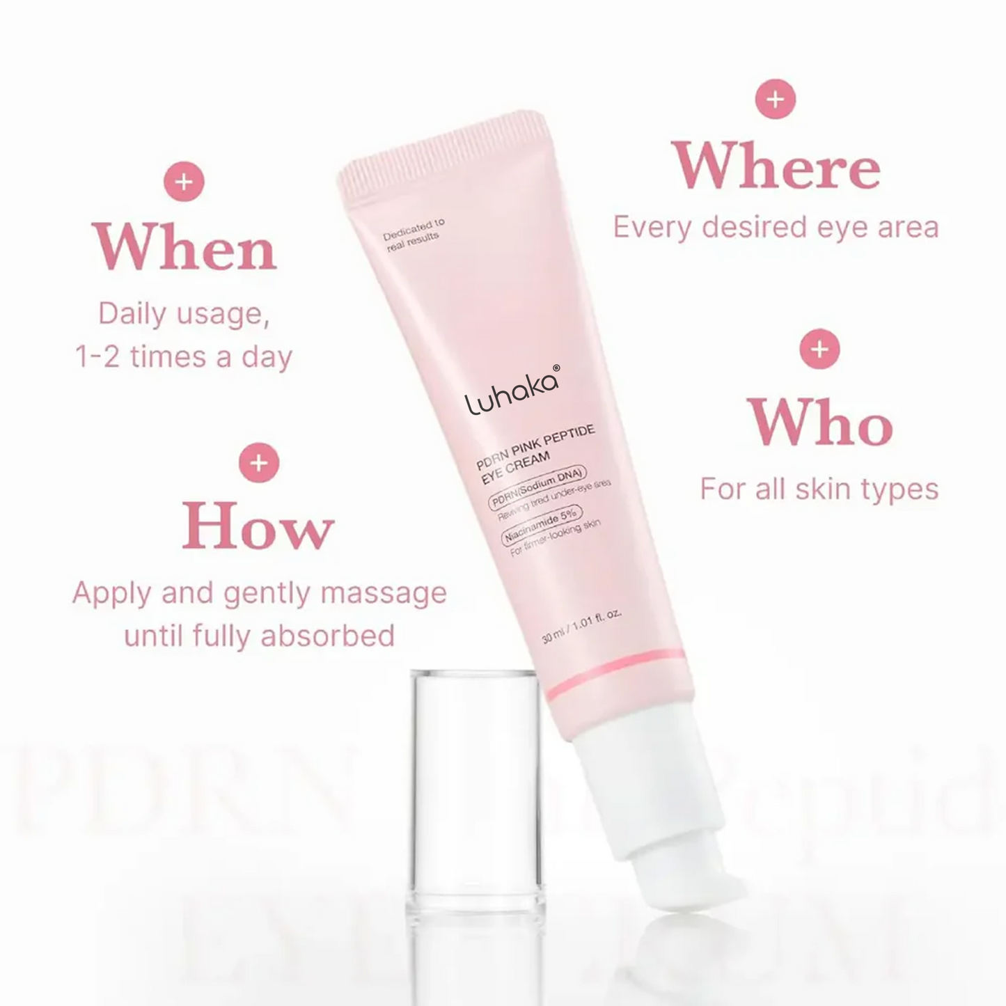 LUHAKA®  Salmon DNA PDRN Pink Peptide Eye Cream 30mL