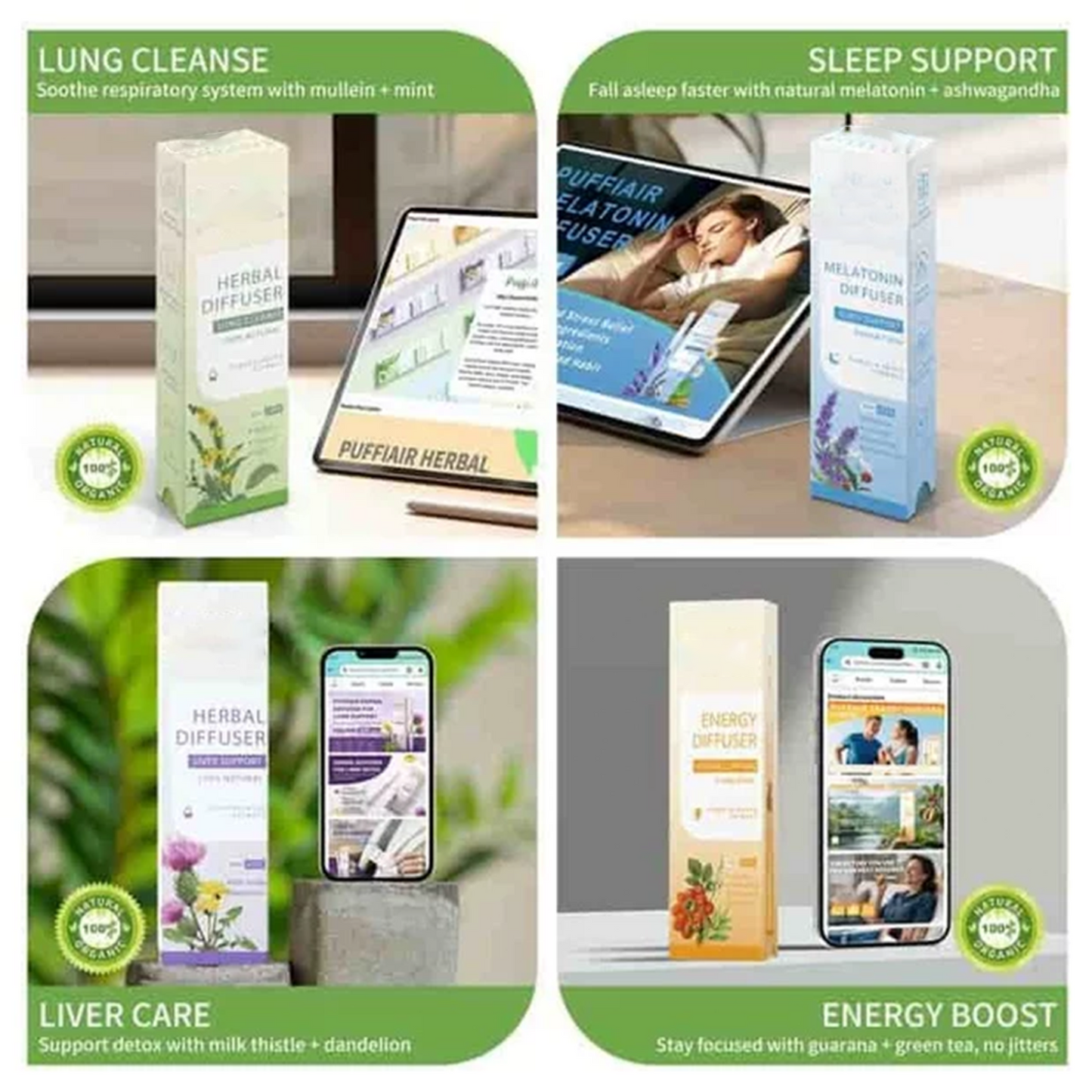 CILIFER® PuffiAir - Pure Herbal Diffuser for Natural Health Support