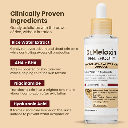 Dr. Meloxin PEEL SHOOT GlowShot Exfoliant Rice Ampoule