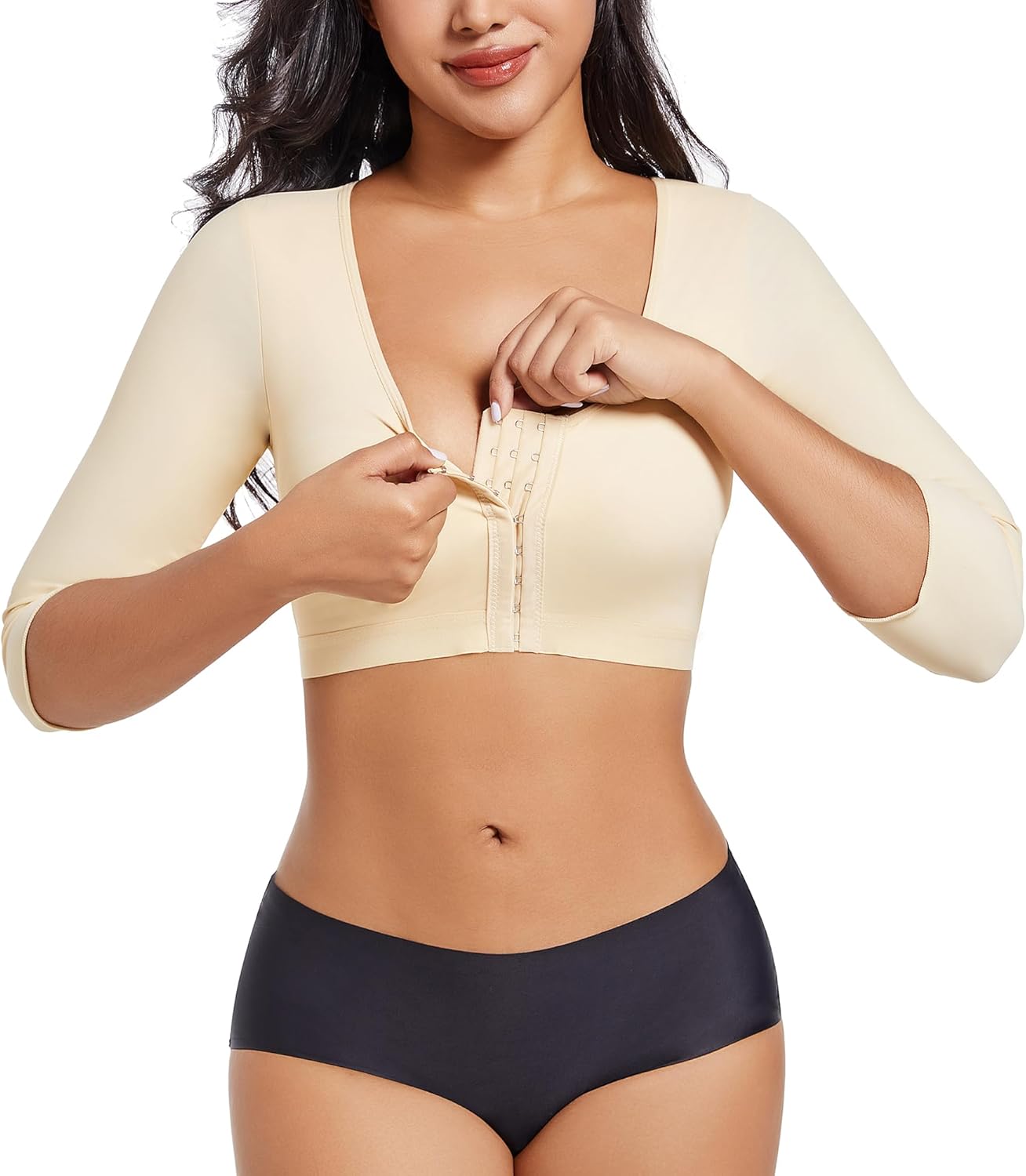 SFRCORD® Post Op Arm Compression Sleeve Lipo Front Closure SFRCORD Post Surgery Bra Shapewear Garments Surgical Back Fat Support Shaper