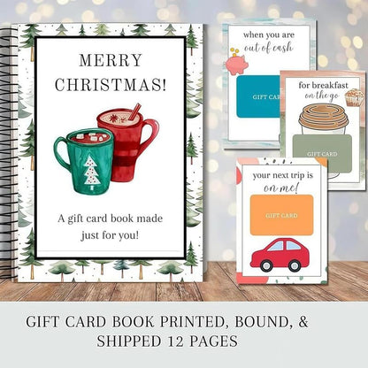 CILIFER® Christmas Gift Card Book. 5x7 Inch Colorful Spiral Bound Card Book . Christma Gift Cards Books Holder. DIY Personalized Xmas Gifts for Family. Friends. Students
