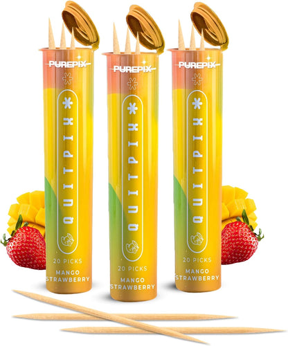 CZTICLE® Help Quit Smoking Extra Thick Boosting Flavored Toothpicks with Lobelia to Help Quit Smoking - Oral Fixation - Nicotine Free Toothpicks - 4 Flavors Kosher Variety Pack