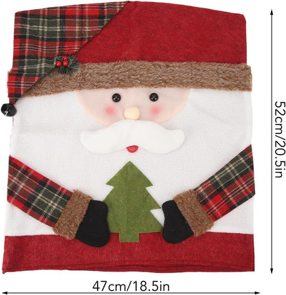CZTICLE® Dining Chair Back Covers. Non-Slip Christmas Dining Chair Slipcovers. Chair Back Covers. Dining Room Chair Decor (Santa)