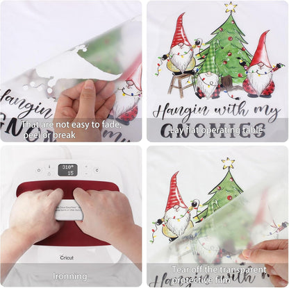 CILIFER® 12 Sheets Christmas Heat Transfers Vinyl.Christmas Iron On Transfers for T-Shirts.Holiday HTV Vinyl Iron on Decals for Clothes Pillow Hoodie DIY Crafts