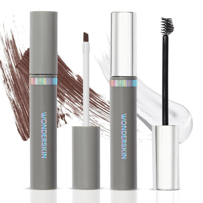 LUHAKA® Blading Brow Stain & Go Masque with Brow Styler Gel. Long Lasting Eyebrow Tint and Clear Gel. Volumizing and Smudge Proof (Dark Brunette)