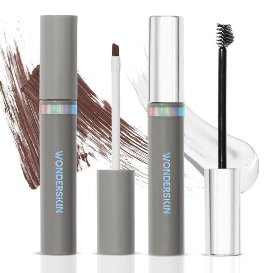 LUHAKA® Blading Brow Stain & Go Masque with Brow Styler Gel. Long Lasting Eyebrow Tint and Clear Gel. Volumizing and Smudge Proof (Dark Brunette)