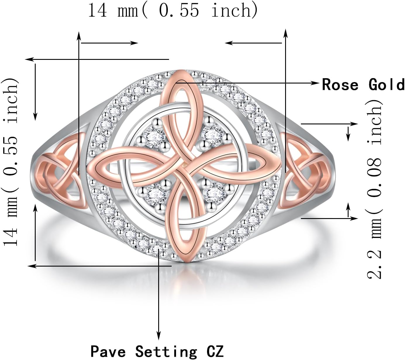 CILIFER® Witches Knot Ring Sterling Silver Anillo Nudo de Bruja Plata 925 Original Celtic Knot Jewelry Gifts for Women