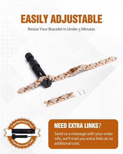 CZTICLE® Copper Bracelets for Women. Pure Copper Magnetic Bracelet with 3500 Gauss Effective Magnets