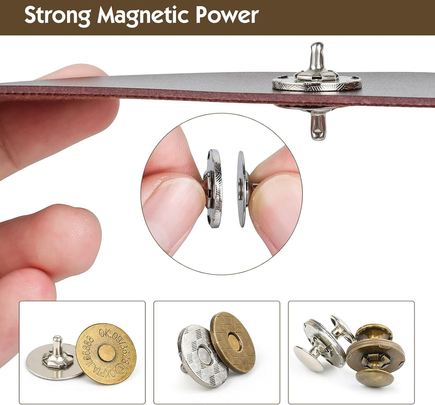 CILIFER® 20 Sets 18MM Magnetic Buttons Clasp Snaps Fastener with Install Tool Magnetic Round Snaps DIY Craft Buttons Kit for Sewing, Craft, Purses, ...