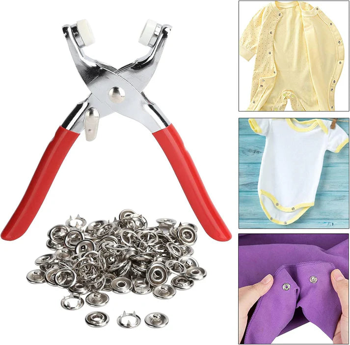 Snap Button & Pliers Fastener Tool Set