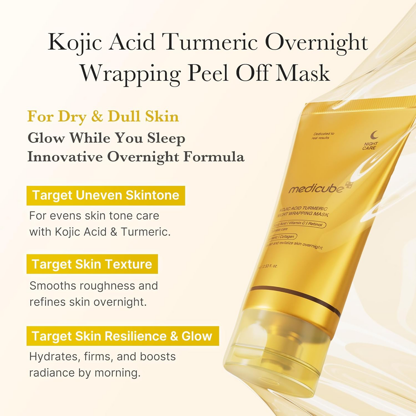 LUHAKA®  Kojic Acid Turmeric Night Wrapping Mask