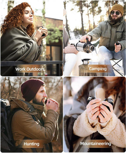CILIFER® 2 Pack Hand Warmers Rechargeable.Electric Hand Warmer. Double-Sided Warming Portable Heater Reusable. 12 Max Heating Time Pocket Hand Warmers Gifts for Women Men