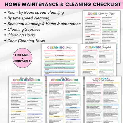 Cilifer® 2 Pack Cleaning Planner. Cleaning Schedule and Checklist Organizer. Daily Weekly Monthly Household Cleaning Planner. Chore Chart Notebook for Home. Family Cleaning Tasks. DIY Home Improvement. Editable Template