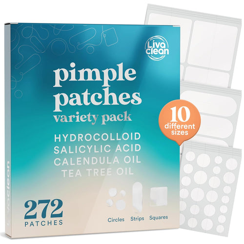 LUHAKA® 272 CT Pimple Patches Variety Pack w/ Tea Tree Oil, Salicylic Acid & Calendula Oil