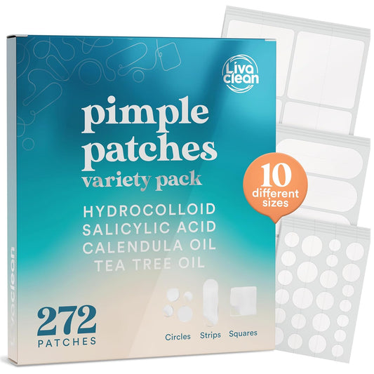 LUHAKA® 272 CT Pimple Patches Variety Pack w/ Tea Tree Oil, Salicylic Acid & Calendula Oil