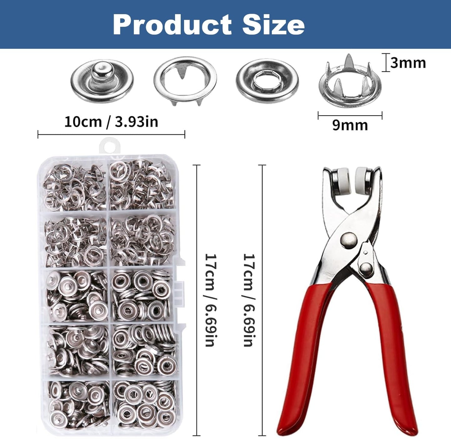 Snap Button & Pliers Fastener Tool Set