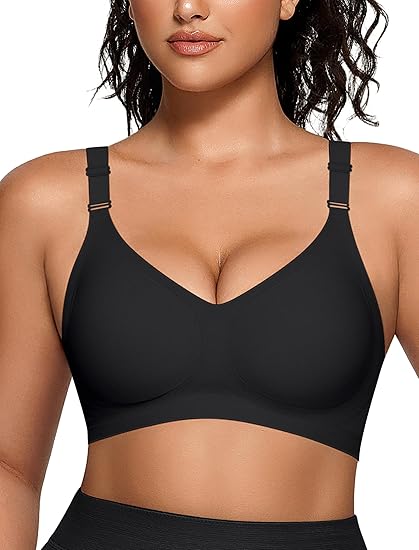 SFRCORD® Wireless V Neck Bra with Front-Adjustable Straps