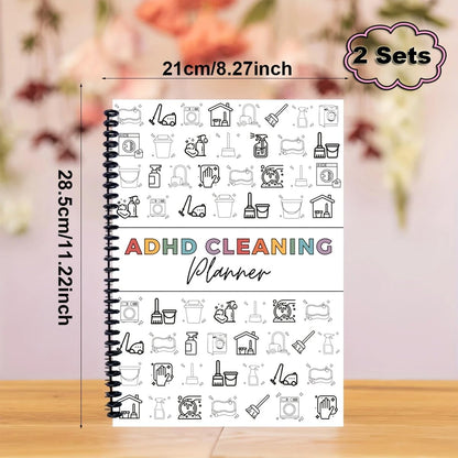 Cilifer® 2 Pack Cleaning Planner. Cleaning Schedule and Checklist Organizer. Daily Weekly Monthly Household Cleaning Planner. Chore Chart Notebook for Home. Family Cleaning Tasks. DIY Home Improvement. Editable Template