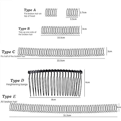 6 Pcs Metal Hair Wavy Comb, Safe Elastic Multifunction Anti Slip Fashionable Hair Clip Comb Waterproof for Washing
