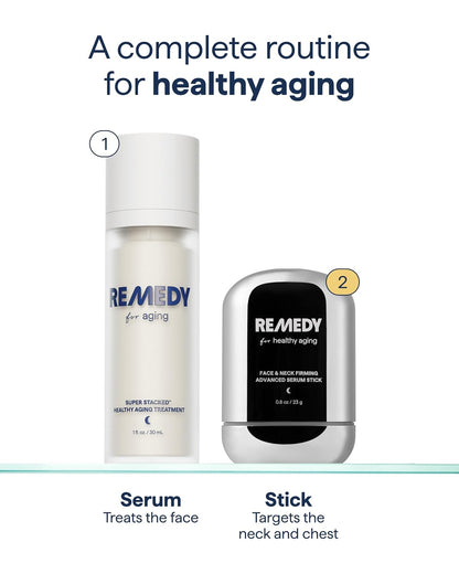 REMEDY Face & Neck Firming Retinal Serum Stick for Crepey Skin | Retinaldehyde. Peptides & CoQ10 Visibly Firms Skin. Tightening & Smoothing. Fragrance Free. By Dermatologist Dr. Shah. 0.8 oz