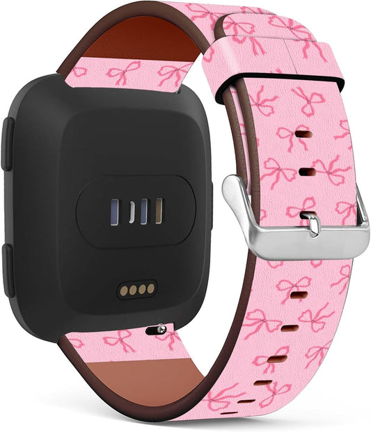CILIFER® Compatible with Fitbit Versa 2 / Versa/VersaLite/VersaSE Patterned PU Leather Band Replacement Strap.