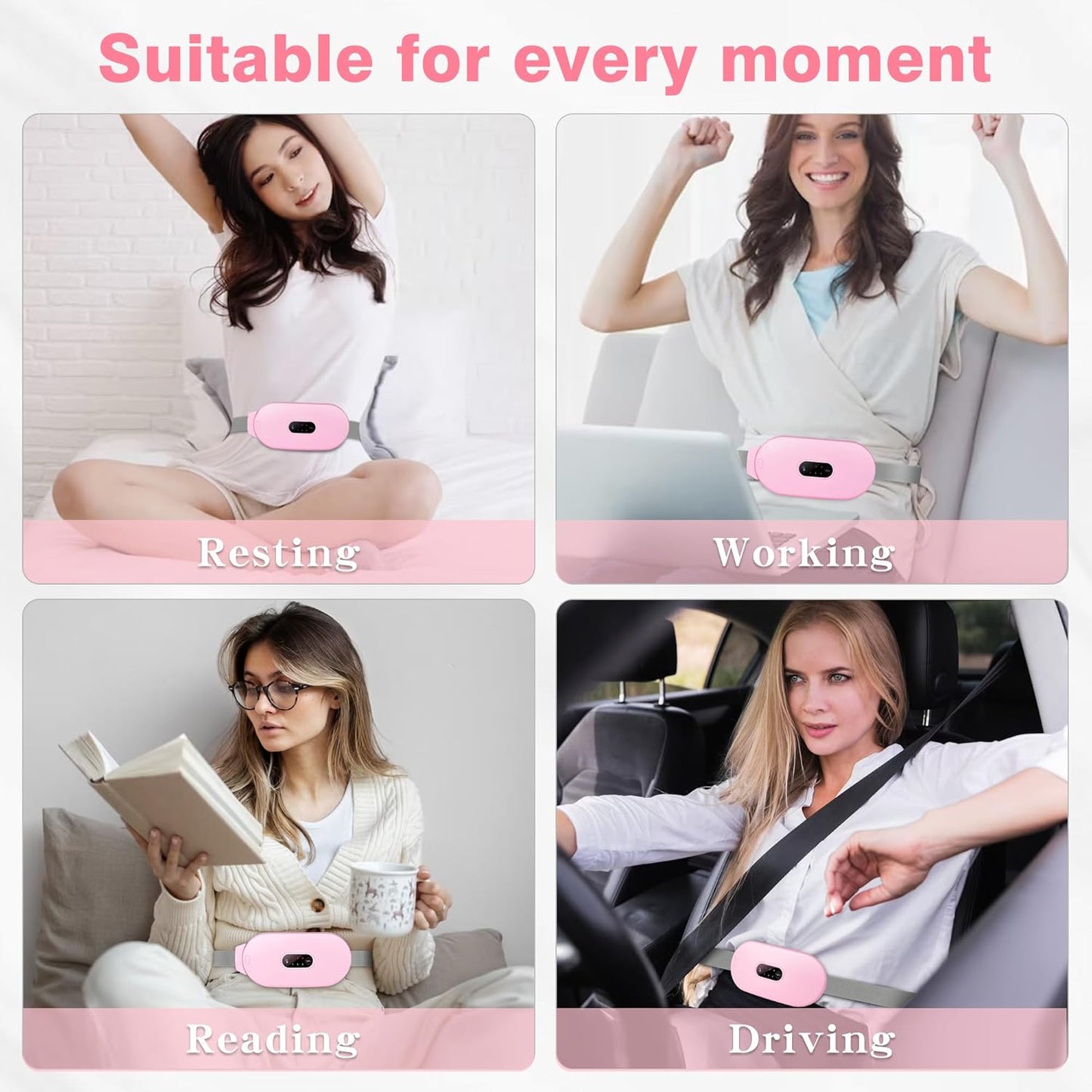 CILIFER® Thermal Pads for Cramps. Period Cramp Massager. Wireless Portable Heating Pad with 6 Heat Levels & 6 Massage Modes.