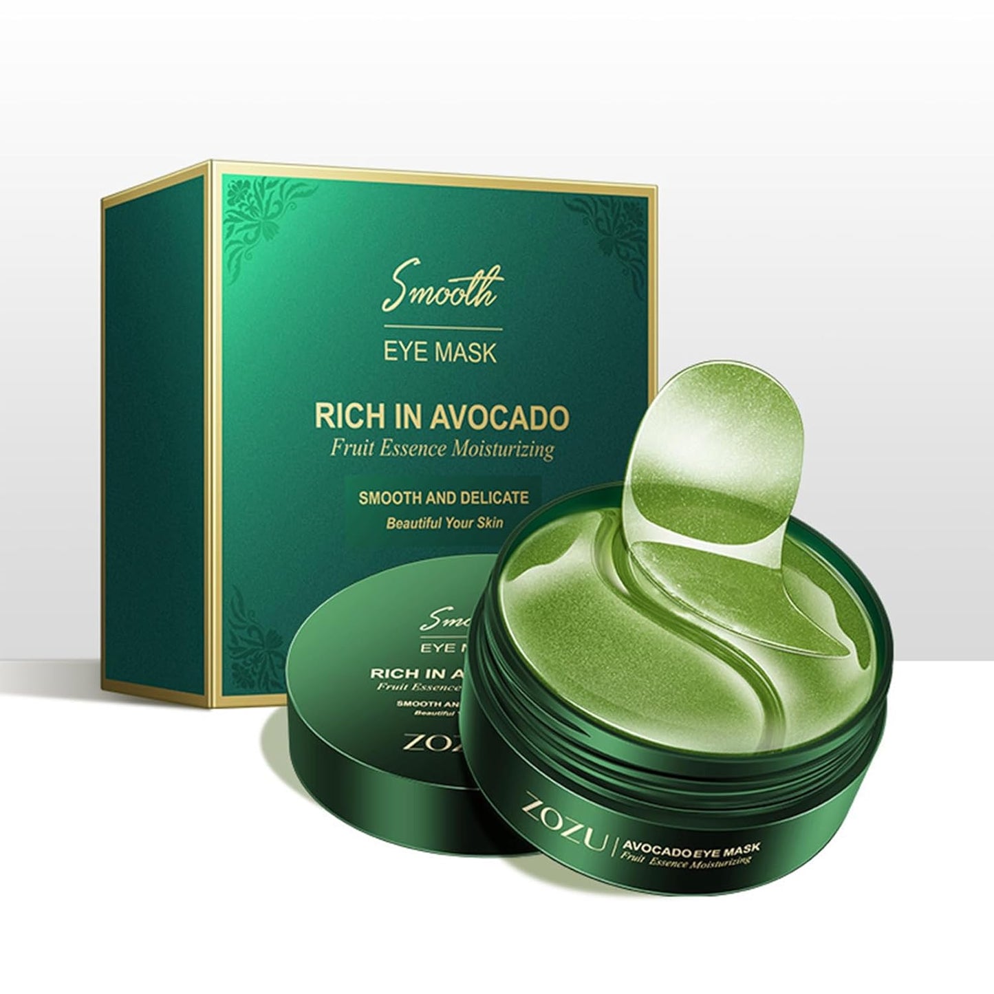 LUHAKA® Avocado Eye Mask 60 Pcs. Under Eye Patches for Dark Circles and Puffiness. Moisturizing Nourishing Eye Treatment Mask. Moisturizing and improving eye skin dryness