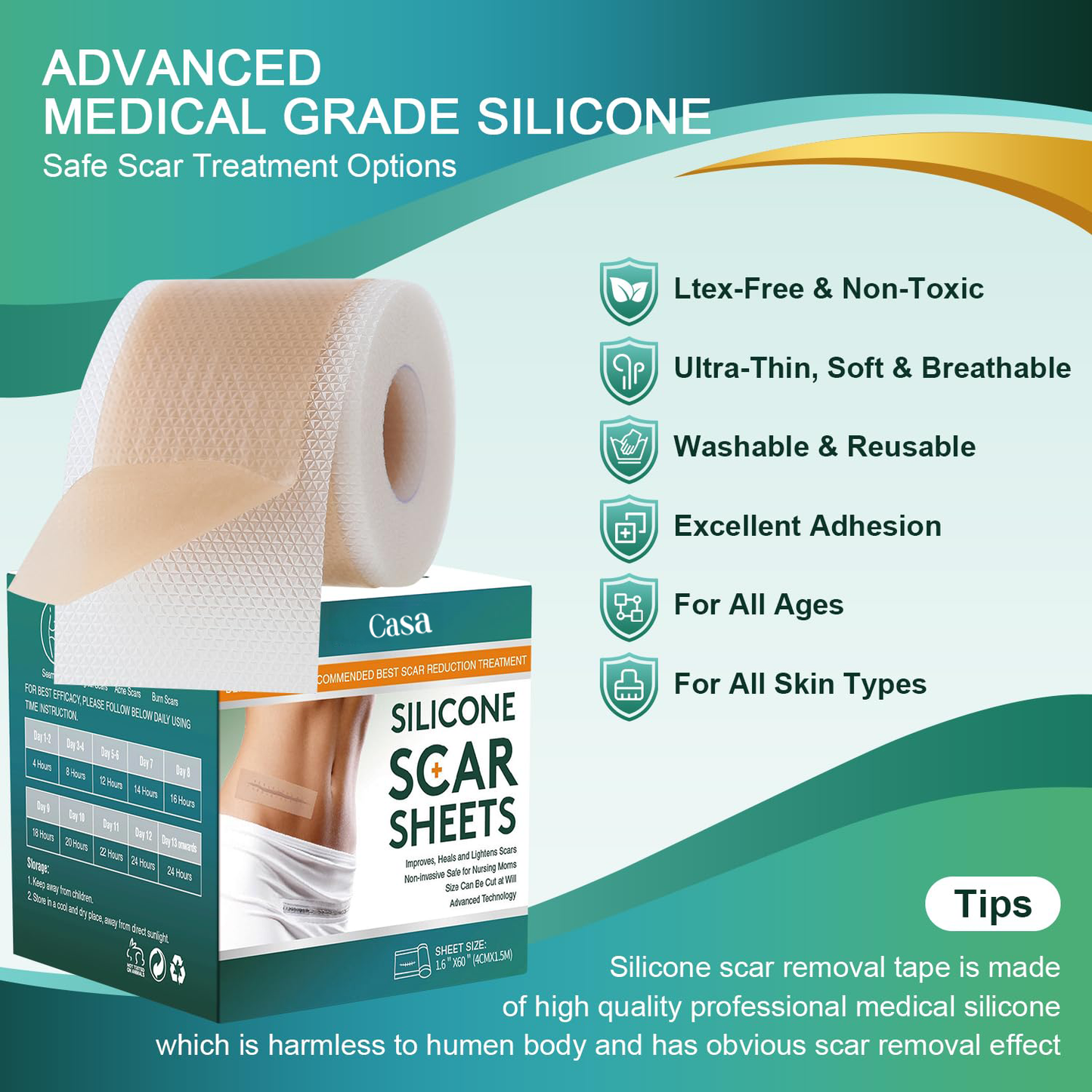 LUHAKA® Silicone Scar Remover Tape for Acne & Wrinkles