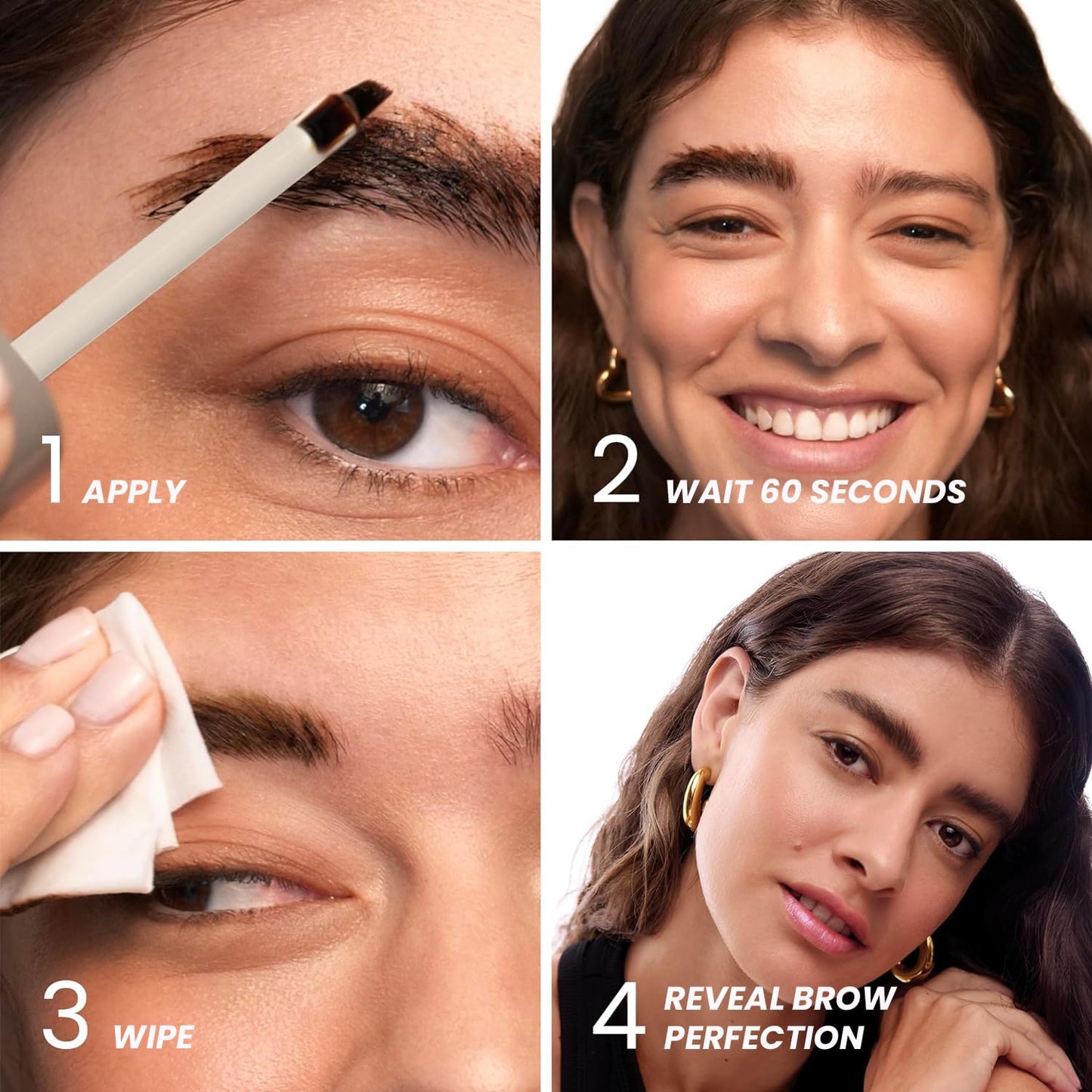 LUHAKA® Blading Brow Stain & Go Masque with Brow Styler Gel. Long Lasting Eyebrow Tint and Clear Gel. Volumizing and Smudge Proof (Dark Brunette)