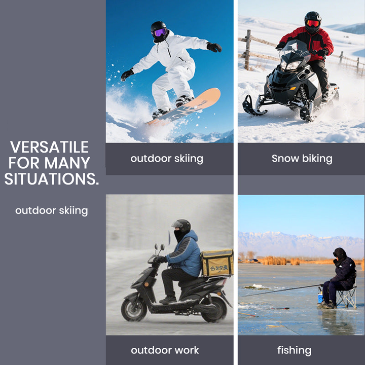 SFRCORD® Winter warm hat and scarf integrated cycling face mask, sports ski head cover, neck guard, windproof and cold-proof.