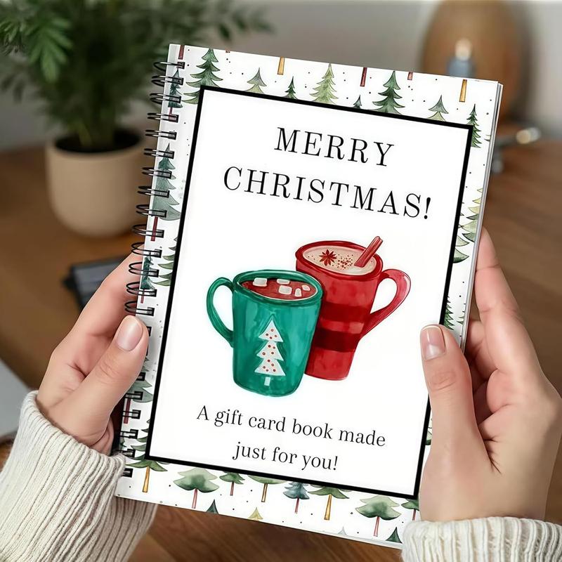 CILIFER® Christmas Gift Card Book. 5x7 Inch Colorful Spiral Bound Card Book . Christma Gift Cards Books Holder. DIY Personalized Xmas Gifts for Family. Friends. Students