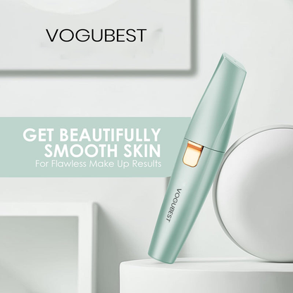 CILIFER® VOGUBEST Eyebrow Facial Trimmer: 2 in1 Rechargeable Facial Hair Removal and Eyebrow Shaver - Face Lips Body Painless Facial Razor with Built-in LED Light (Green)