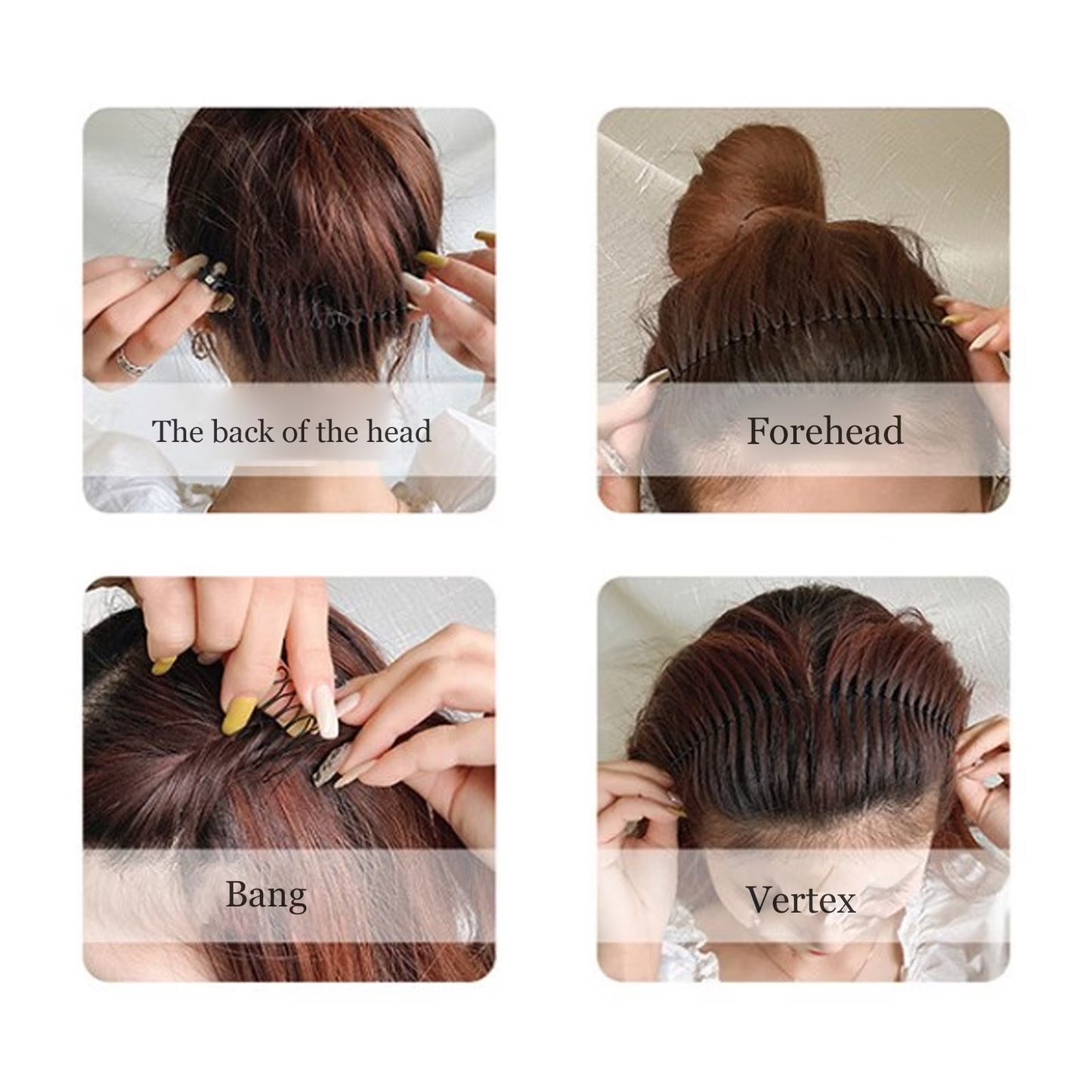 6 Pcs Metal Hair Wavy Comb, Safe Elastic Multifunction Anti Slip Fashionable Hair Clip Comb Waterproof for Washing