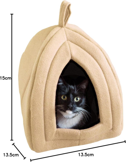 CILIFER® Cat Pet Bed. Igloo- Soft Indoor Enclosed Covered Tent/House for Cats. Kittens. and Small Pets with Removable Cushion Pad.