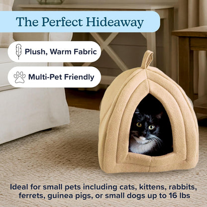 CILIFER® Cat Pet Bed. Igloo- Soft Indoor Enclosed Covered Tent/House for Cats. Kittens. and Small Pets with Removable Cushion Pad.