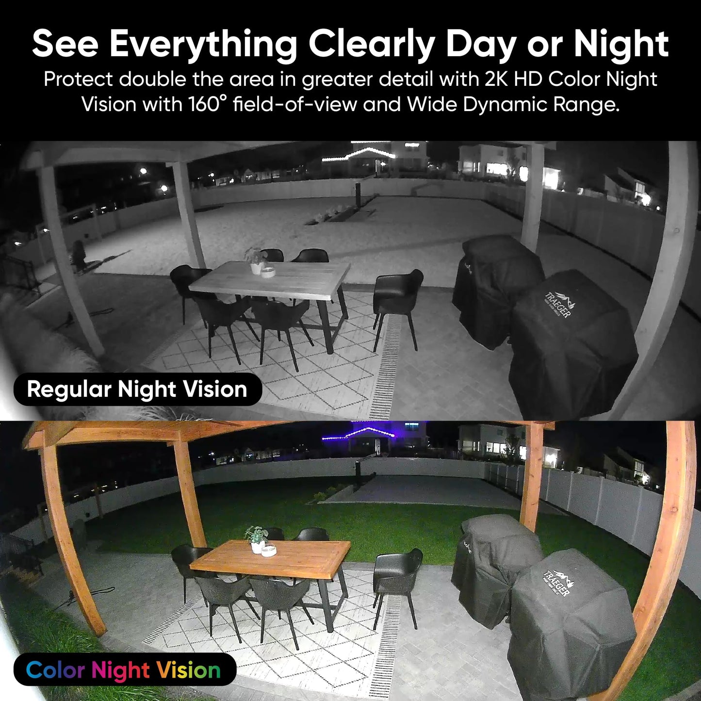 CILIFER® Security Camera, 2K HD Outdoor Light Bulb Camera, Color Night Vision, Dimmable LED Bulb, Motion Detection, Siren Alarm, Works w/Alexa/Google Assistant.