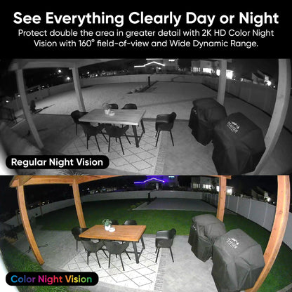 CILIFER® Security Camera, 2K HD Outdoor Light Bulb Camera, Color Night Vision, Dimmable LED Bulb, Motion Detection, Siren Alarm, Works w/Alexa/Google Assistant.