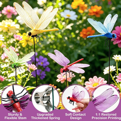 12-Pack Outdoor Dragonfly Clips – Chemical-Free Visual Bug Deterrent for Garden, Patio & Camping