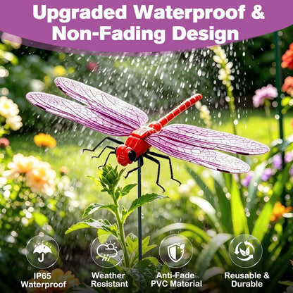 12-Pack Outdoor Dragonfly Clips – Chemical-Free Visual Bug Deterrent for Garden, Patio & Camping
