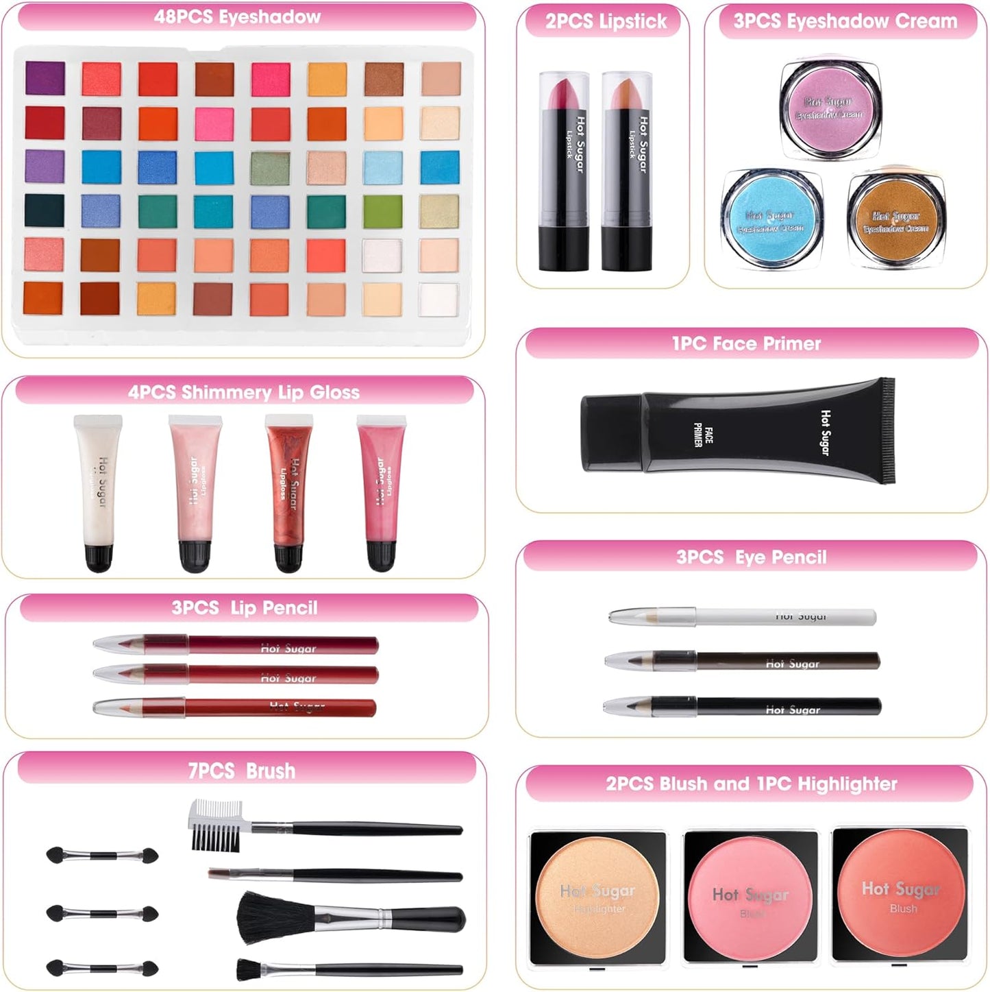 CILIFER® Girl's birthday and Christmas makeup gift set. Complete set of women's entry-level makeup kit, including cosmetics and makeup tools