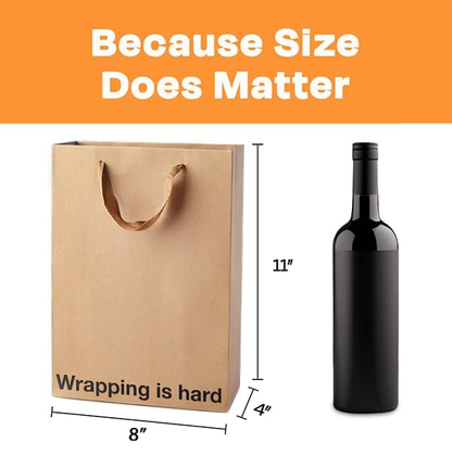 CILIFER® MilkToast Brands Funny Gift Bags. 11 x 8 x 4 Size. Just Smile And Say You Love It. Pack of 2 Brown Kraft Paper Bags with Sarcastic Phrases. Funny Gift Bags for Christmas and White Elephant Gifts