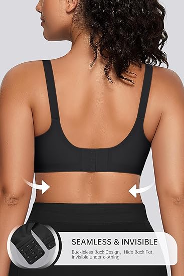SFRCORD® Wireless V Neck Bra with Front-Adjustable Straps