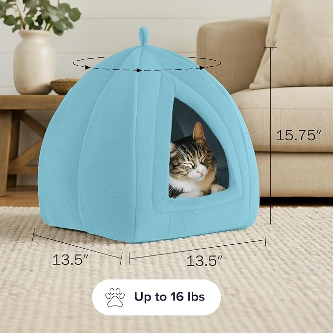 CILIFER® Cat Pet Bed. Igloo- Soft Indoor Enclosed Covered Tent/House for Cats. Kittens. and Small Pets with Removable Cushion Pad.