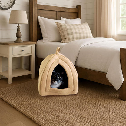 CILIFER® Cat Pet Bed. Igloo- Soft Indoor Enclosed Covered Tent/House for Cats. Kittens. and Small Pets with Removable Cushion Pad.