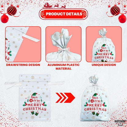CILIFER® Christmas Bags with Drawstring - Pack of 30.